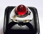 انگشتر عقیق سرخ یمنی کهنه پایه فدیوم مدل فیلی کد A-56 - تصویر 3