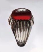 انگشتر عقیق سرخ یمنی کهنه تراشدار قطعی پایه فدیوم مدل ۴ اشک کد A-101