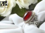 انگشتر عقیق البالویی دور چنگ عقربی  کد A-253