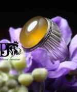 انگشتر عقیق جز یمنی کهنه تراشدار قطعی پایه فدیوم مدل شیاری کد A-279