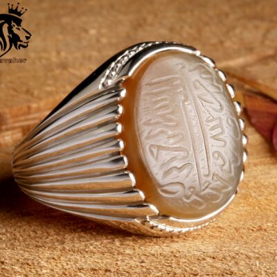 انگشتر عقیق جز یمنی کهنه حکاکی دوره صفویه کوپال پایه فدیوم اثر استاد مهرداد غلامرضا