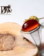 انگشتر عقیق سرخ یمنی کهنه با پایه فدیوم دست ساز  کد A-328