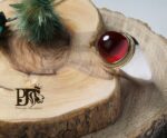 انگشتر عقیق سرخ یمنی کهنه طوق دار آبدار پایه فدیوم مدل عرب اثر استاد مهرداد غلامرضا   کد A-332 - تصویر 2