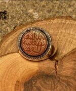 انگشتر عقیق یمنی خطی کهنه ذکر زیبای عفا الله اما سلف پایه فدیوم مدل فیلی اثر استاد مهرداد غلامرضا