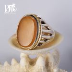 انگشتر عقیق زرد یمنی کهنه تراشدار ثبتی نهایت طبع و رنگ و اصالت بکر و دست نخورده کد  A-514 - تصویر 3