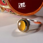 انگشتر عقیق زرد یمنی کد A-521 - تصویر 3