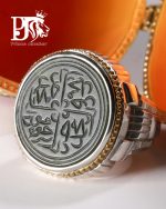 انگشتر یشم طبیعی تیموری اثری نفیس با حکاکی دوازده امام معصوم کد EGR-219