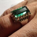 انگشتر ترمالین سبز طبیعی و معدنی پاک و کریستالی پایه نقره دست ساز با مهر تهران کریمی کد PJ-76 - تصویر 2