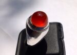 انگشتر عقیق سرخ یمنی کهنه پایه فدیوم دست ساز مدل فیلی  کد A-568 - تصویر 2