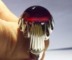 انگشتر عقیق سرخ یمنی کهنه پایه فدیوم مدل اشکی کد A- کد A-632 - تصویر 4