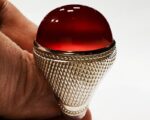 انگشتر عقیق سرخ یمنی کهنه درشت قواره دار پایه فدیوم مدل حصیری کد A-626 - تصویر 3