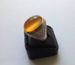 انگشتر عقیق زرد یمنی پایه مدل رولکسی  کد A-562 - تصویر 3