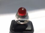 انگشتر عقیق سرخ یمنی کهنه نهایت طبع و رنگ و اصالت پایه فدیوم مدل فیلی کد   A-554 - تصویر 4