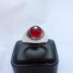 انگشتر عقیق سرخ آبدار پایه فدیوم دست ساز  کد A-560 - تصویر 4