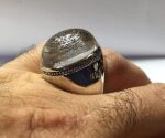  انگشتر در نجف حکاکی سوره معراج پایه نقره دست ساز  کد EGR-252 - تصویر 4