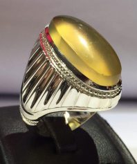 aghigh-zard-princejavaher.com-4 انگشتر عقیق زرد یمنی تراشدار ثبتی کد A-691 - تصویر 1