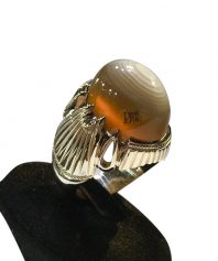 aghigh1014-2 انگشتر عقيق جز سه پوست بي نظير و بسيار خاص کد A-1058 - تصویر 1