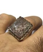 انگشتر عقيق يمني کهنه با ذکر لا اله الا الله الملك الحق المبين کد EGR-290