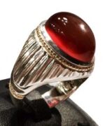 انگشتر عقیق سرخ یمنی کهنه کد A-781