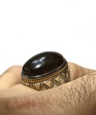 aghigh956-2 انگشتر كلكسيونی عقيق جزع درشت تراشدار قطعی زيرو رو تراش کد A-996 - تصویر 1