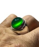 انگشتر عقيق سبز كهنه بسيار ابدار طبیعی کد A-1000