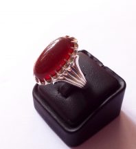 image-13a انگشتر عقیق سرخ یمنی کهنه شفت العبد پایه نقره دست ساز با مهر تهران کریمی کد A-579 - تصویر 1