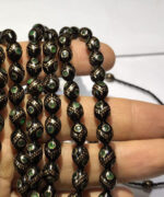تسبيح يسر حجاز كهنه طلا كوب مزين به زمردهاي كلمبيايي  اثر استاد محمد کاردی ( تبريز) کد tasbih-6 - تصویر 2