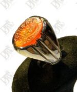 انگشتر عقيق خطی قاجاري کد EGR-303