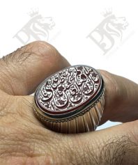 انگشتر عقیق خطی ممتاز استاد شمشادی