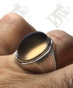 انگشتر عقیق دودی  کد A-1133