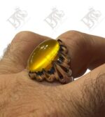انگشتر عقیق زرد بی همتا کد A-1080 - تصویر 4