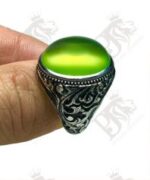 انگشتر عقیق سبز کاهویی کد A-1158
