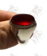 انگشتر عقیق سرخ یمنی پایه نقره مدل عرب استاد حاج حسين جدي کد A-1165 - تصویر 3