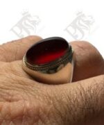 انگشتر عقیق سرخ یمنی پایه نقره مدل عرب استاد حاج حسين جدي کد A-1165 - تصویر 4