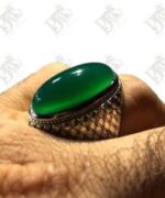 انگشتر عقیق سبز طبیعی کهنه کد A-1087