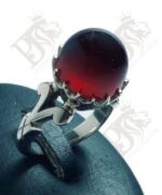 انگشتر عقیق سرخ یمنی کهنه تراش کله قندی   کد A-1138