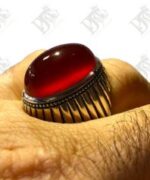 انگشتر عقیق سرخ یمنی طوقدارخوش قواره کد A-1093