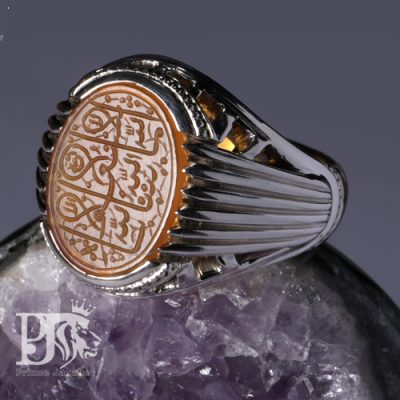 انگشتر فاخر و کلکسیونی خطی صفوی ذکر ماشاء الله صغیر سبک قفلی کد EGR-389