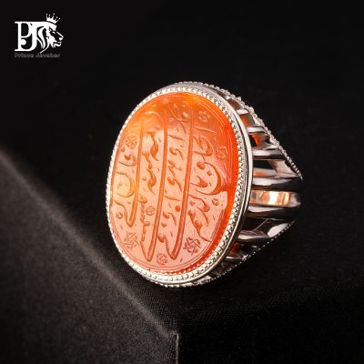 عقیق-ناب-یمانی-کهنه-حکاکی-ممتاز-شعر-زیبا-از-قصیده-بُرده-یا-ردای-پیامبر