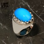 انگشتر فیروزه نیشابوری اصیل معدن چاه پایه فدیوم مهرداد غلامرضا پرنس جواهر.